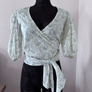 Breath of youth short sleeve wrap top